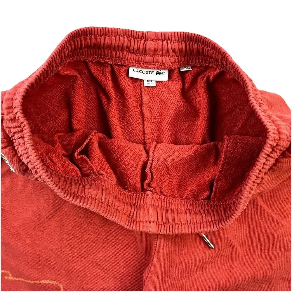 Lacoste Logo Sweat Shorts Mens M Orange Big Croc French Terry Athletic Pockets - Picture 6 of 14